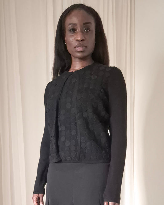 1990s Suede-Detailed Cardigan